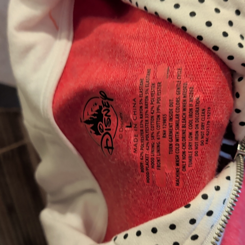 Disney Red and White Polka Dot Hoodie - Picture 3 of 4
